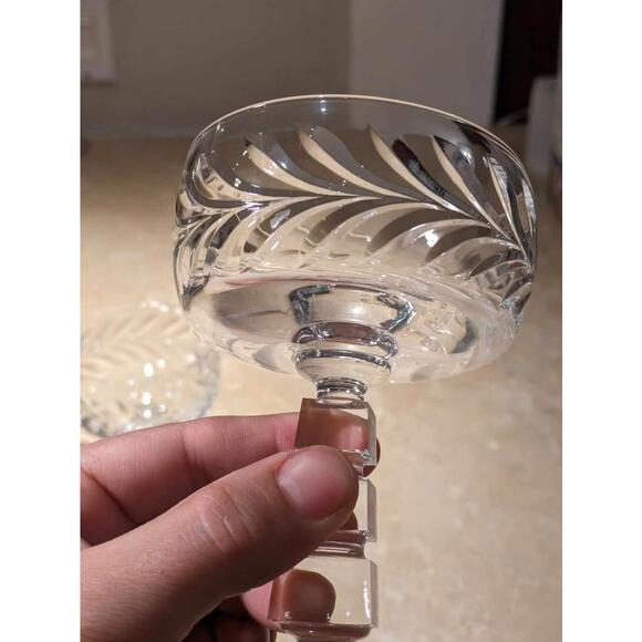 Wreath By Rock Sharp Crystal Coupe Cocktail Glasses 4 1/2” Set Of 4 - Picture 4 of 6